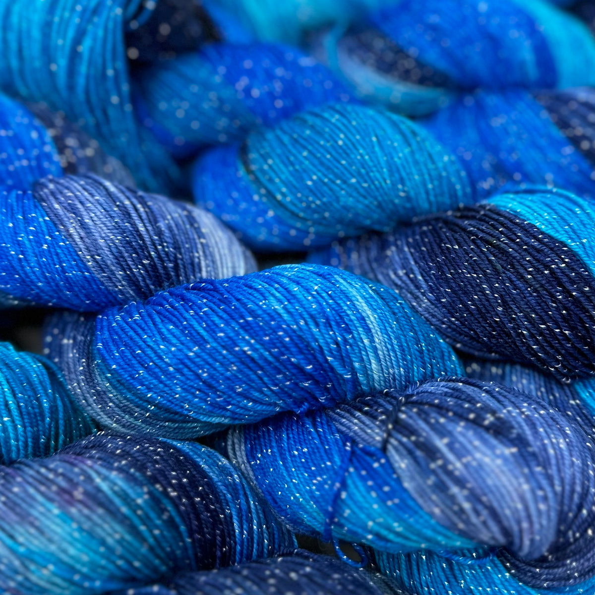 Figment sparkly sock yarn Starry Night – Deep Dyed Yarns