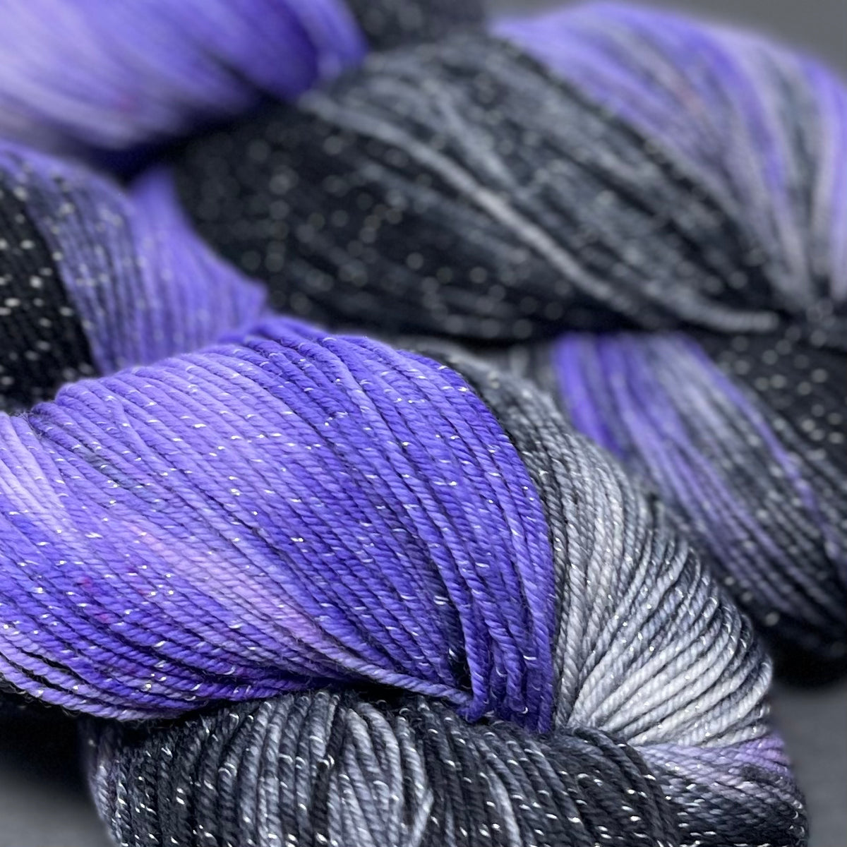 Figment sparkly sock yarn Black Hills – Deep Dyed Yarns