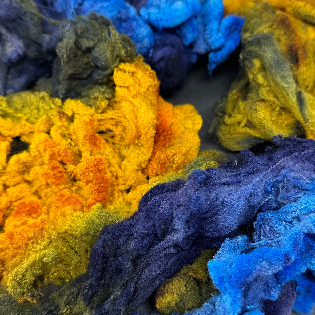 Hand Dyed fleece felting spinning Tunis Lamb Starry Night