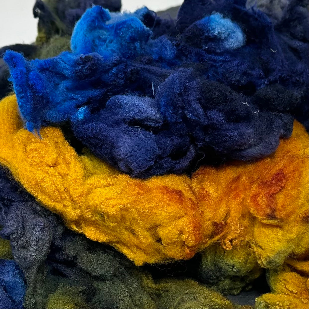 Hand Dyed fleece felting spinning Tunis Lamb Starry Night