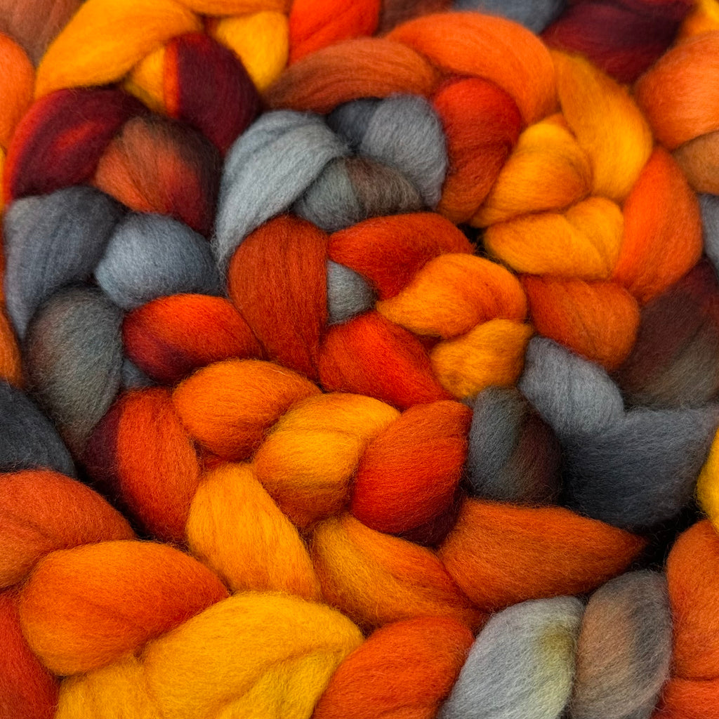 Cormo wool top spinning fiber Fire On The Mountain