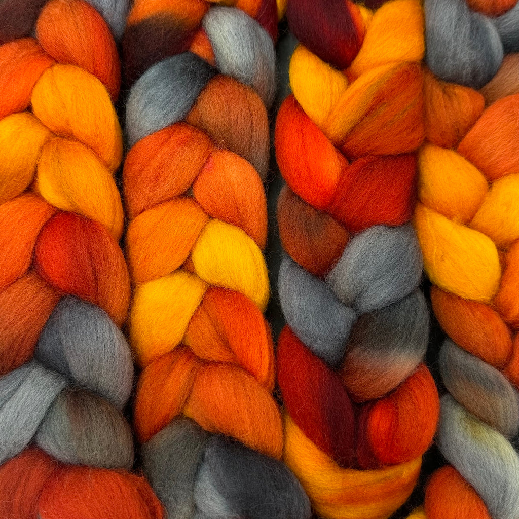 Cormo wool top spinning fiber Fire On The Mountain