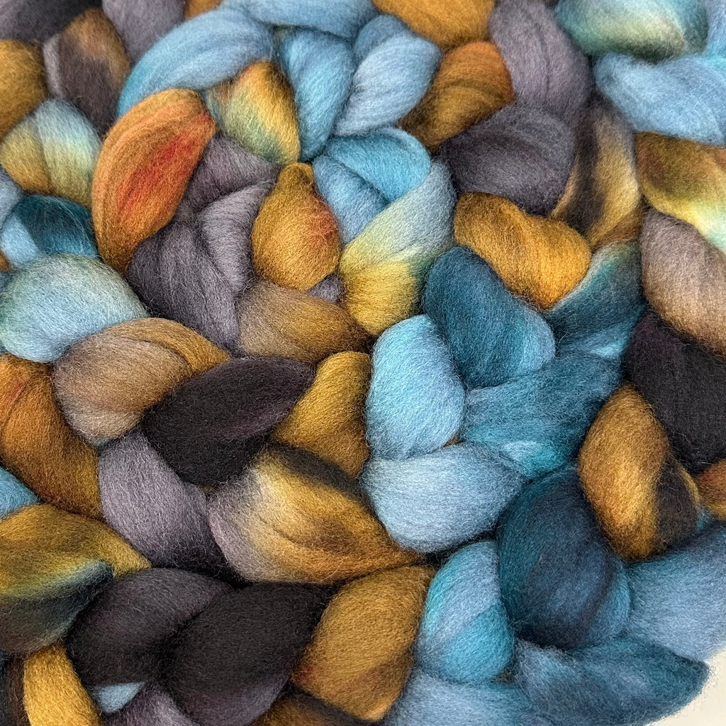 Cormo wool top spinning fiber Driftwood